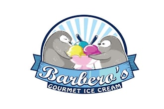 design gourmet ice cream brand logo in 1 day