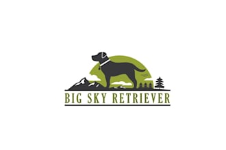 design big sky retrievers logo in 1 day