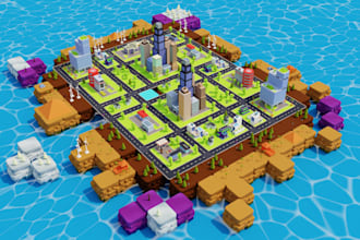 create low poly 3d, maps, props and scenes for your game