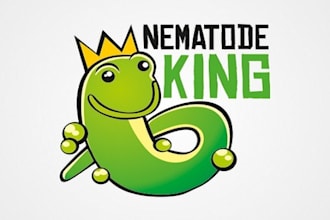 design nematode king logo in 1 day