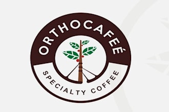 design a trendy logo for orthocafé an organic coffee shop