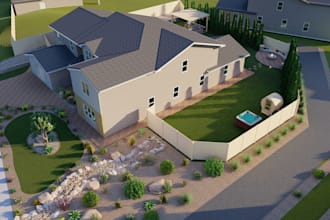design outdoor space with 3d realistic views