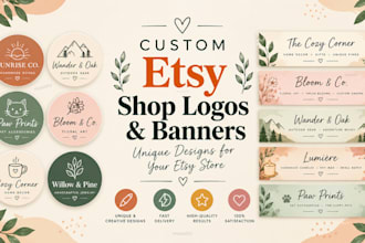 design etsy shop banner, etsy logo design, etsy shop kit