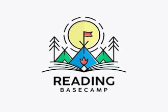 design a cool logo for reading basecamp a literacy basecamp