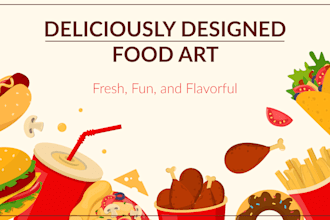 create vector food illustration for branding and digital use