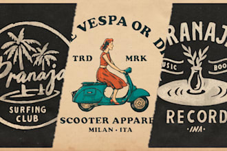 create vintage hand drawn illustration for tshirt