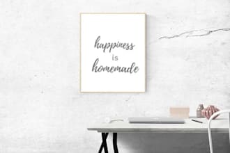 create minimalist printable typography poster or wall art