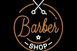 design barber shop, saloon, hair style, fashion and parlor  logo