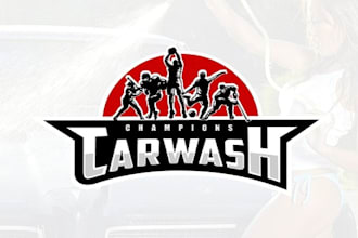 design a sports themed logo for champions carwash