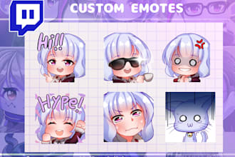 create cute custom twitch emotes in chibi style