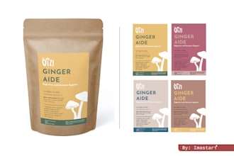 design minimalist premium tea and coffee packaging label