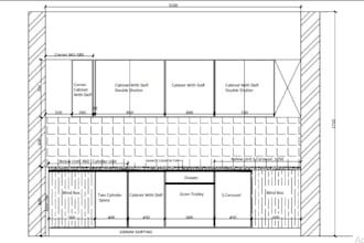 draw kitchen floor plan and details in autocad 2d
