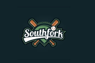create a baseball themed logo for southfork sports complex
