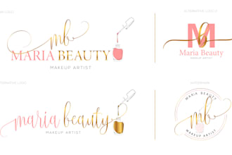 design beauty cosmetic and feminine logo with branding kit