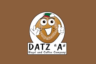 design a new coffee and bagel mobile food truck logo in 1 day