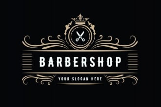 design luxury barbershop logo with creative concepts