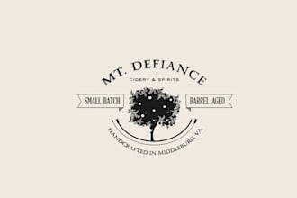 create a distinctive but classic logo for mt defiance cidery