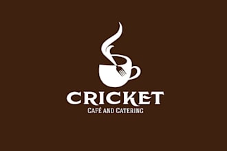 design cricket cafe catering logo