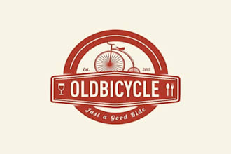 design oldbicycle logo in 1 day