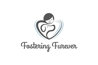 design a fun and dog related logo for fostering furever