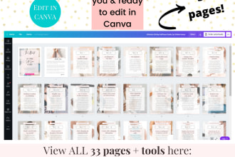 design self love guide for life coach, canva editable, ebook, coaching workbook