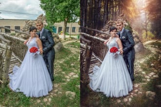 retouch wedding photo,wedding photo editing,fix light color