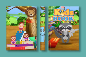 design creative children book cover and inside page