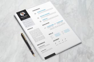 design professional graphic resume, cv, cover letter and letterhead design