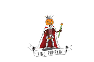 design a king pumpkin logo for childrens adventure product