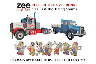 digitize logo into embroidery dst,pes,exp in 1 hour