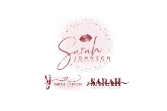 design lip gloss, cosmetics and luxury beauty logo
