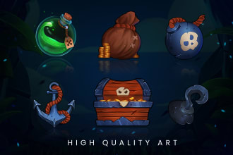 create amazing high quality game art, props, icons, items