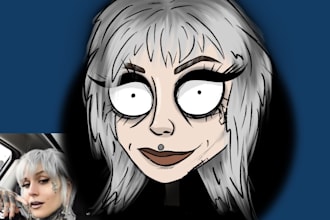 create a tim burton inspired drawing of you or a friend