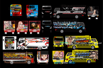 wrap decal design on your vehicles with cartoon racing comic