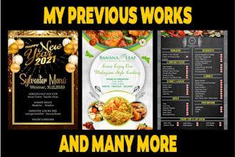 design menu card for your restaurant