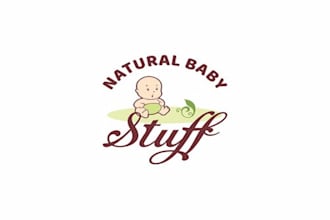 create a natural baby products logo