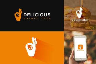 do abstract flat icon and restaurant brand apps logo