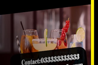 create  a trifold soda bar brochure design