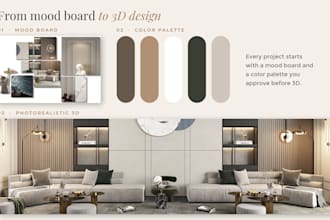 design your home interior with a mood board and photorealistic 3d renders