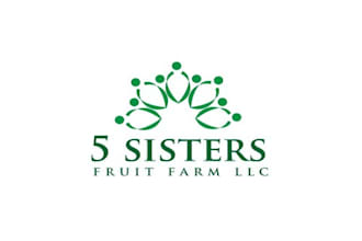 create a rustic logo for 5 sisters fruit farm