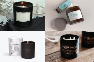 design candle label and logo