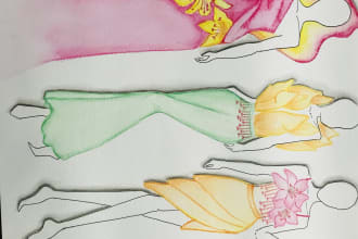 create fashion illustration sketch and research work