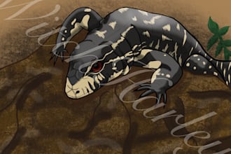 create a digital cartoon pet portrait