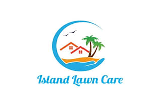 create a palm tree or beach logo for island lawn care