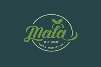 design mata lawn and landscape logo in 1 day