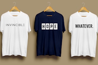 do minimalist typography, custom, and trendy tshirt design