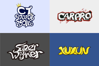 cartoon creative logo design and font design