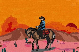 create a pixel art illustration or background for you
