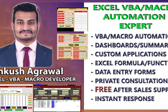 build customised excel vba macros application, dashboard, template, formulas