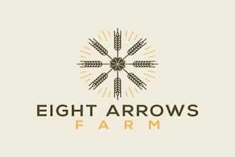 design modern  eight arrows farm logo in 1 day
